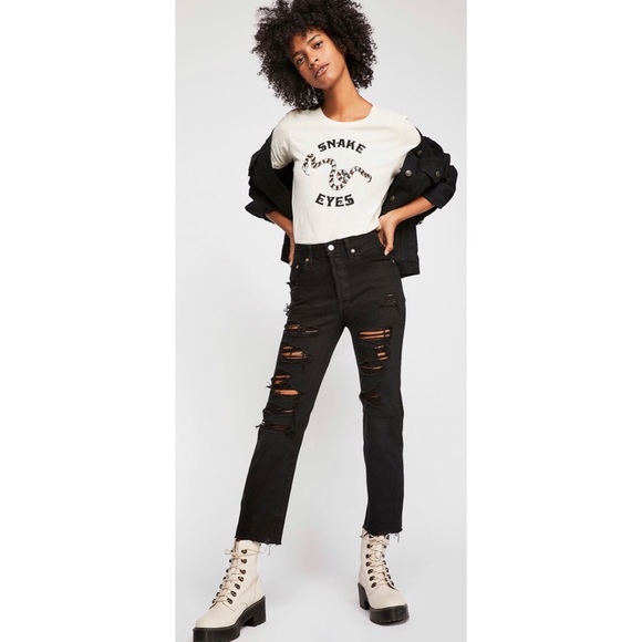 Levi's Denim - Levi’s High Waisted Distressed Straight Leg Jeans